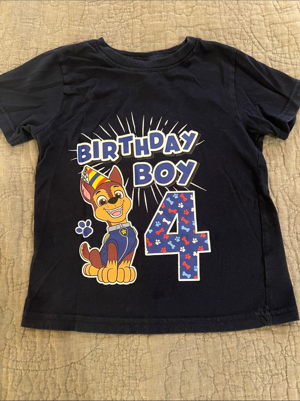 Birthday Boy 4 Navy Kids T-Shirt